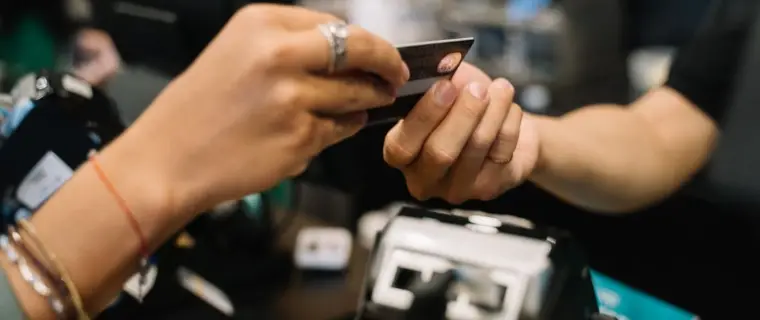 Card payments and debt Making a payment with a card at a card reader